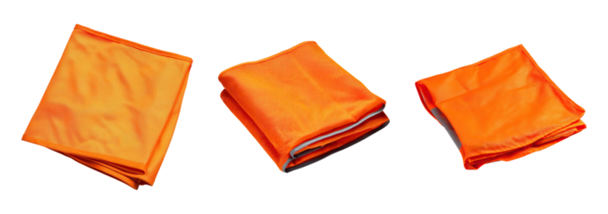 Bright orange microfiber cloth orange cleaning cloth folded orange towel microfiber fabric cleaning accessory absorbent towel polishing cloth soft