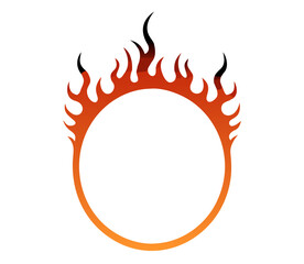 Fire circle, Ring of fire flame, fire flames sign illustration isolated