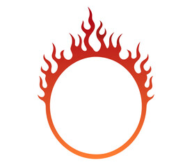 Fire circle, Ring of fire flame, fire flames sign illustration isolated