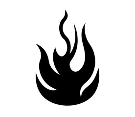 Fire flame icon. Black icon isolated on white background.