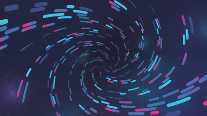 Dynamic abstract spiral background with vibrant neon colors for modern technology concepts cosmic energy and data flow