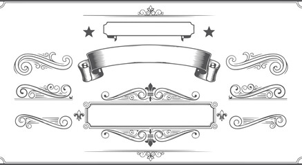 western themed banner design Vector black & white. eps