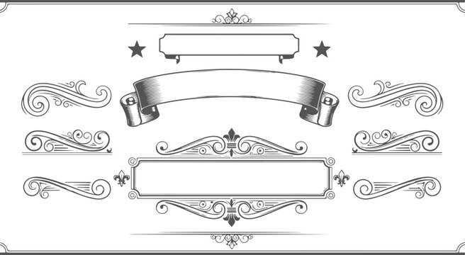 western themed banner design Vector black & white. eps