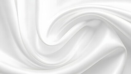 Obraz premium Elegant white silk fabric with soft folds and smooth texture