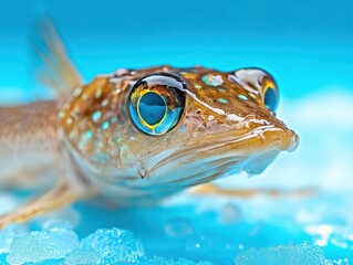 Obraz premium Close-up of a vibrant fish in water.