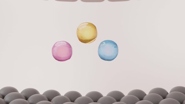 Encapsulated Serum or Exosome Bursting to Release Ingredients Deep into Skin, 3D Animation