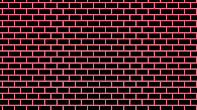 Neon pink brick wall animation background, seamless loop.