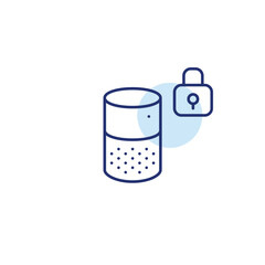 Smart speaker and lock. Home control privacy and safe access. Pixel perfect, editable stroke vector icon
