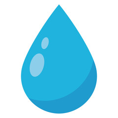 光沢のある一粒の水滴のシンプルなベクターイラスト 雫のアイコン