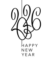 elegant white background with gold numerals, modern design featuring black script and gold numbers