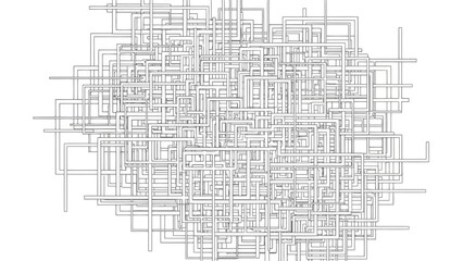 Dynamic abstract grid of interconnected lines forming a complex technological web, illustrating concepts of data flow, network architecture, and digital systems