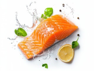Fresh salmon with herbs and lemon splash
