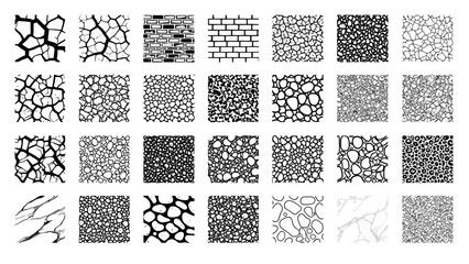 Diverse Collection of Organic and Abstract Textures Cracked Earth, Stone, and Cellular Patterns