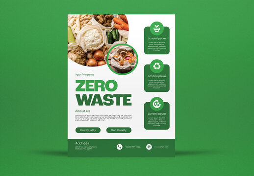 Green Minimal Zero Waste Flyer Layout