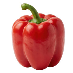 Single fresh red bell pepper, vibrant healthy vegetable. This whole food ingredient for cooking and nutrition