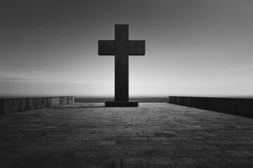 Naklejka premium Monumental Cross at Sunrise