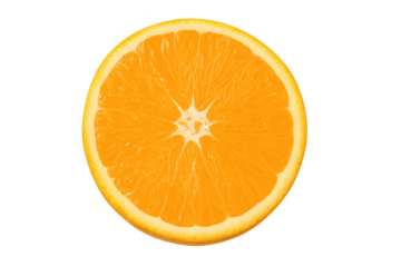 Cross-section of bright orange fruit with white center
