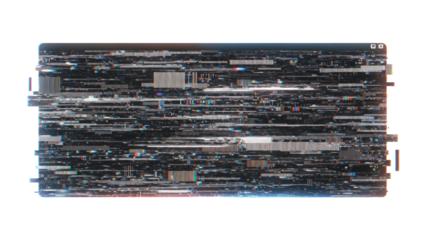 Flickering glitch modal window isolated on white background