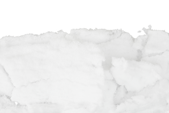 white snow bottom border or divider isolated on white or transparent png