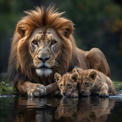 Fototapeta premium lion and lioness