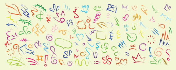 Soft Pastel Doodle Field, Cute Rainbow Sketch Page, Pastel Garden Art Mix