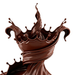 Chocolate crown splash isolated on transparent background
