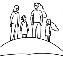 Minimal Family Line Art Illustration