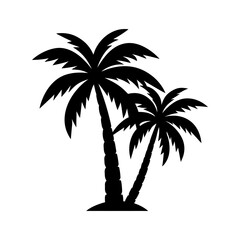 Fototapeta premium Tropical Nature Palm Silhouette Icon.
