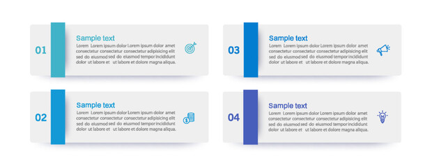 Business infographic template with 4 options or steps. Can be used for workflow layout, diagram, annual report, web design	

