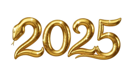 Golden 2025 with Snake Theme Symbolizing Financial Success and New Beginnings for the Upcoming Year, Perfect for Holiday Celebrations