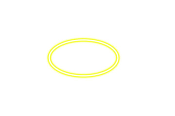 A glowing yellow circular ring with a soft aura effect isolated on a transparent background representing light or energy isolated on transparent background