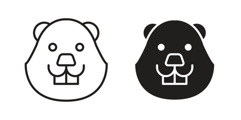 Beaver icon template color editable. for graphic and web design.