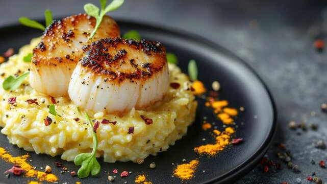 Video Fresh scallops served on a plate, great for seafood dishes or appetizers