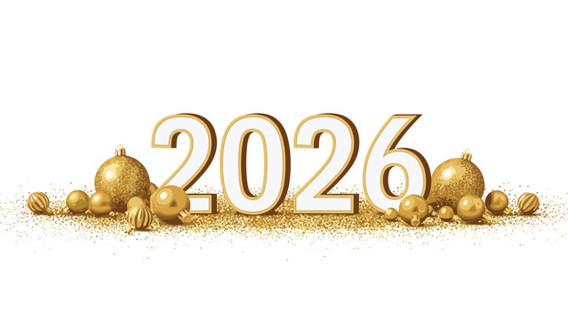 A glamorous 2026 New Year with elegant golden decorations and festive cheer, perfect for invitations and holiday greetings