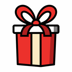 Vector of Cartoon gift on white background