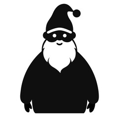 Silhouette of Santa claus on white background