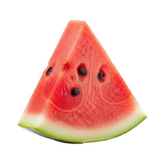 A juicy slice of watermelon isolated on transparent background