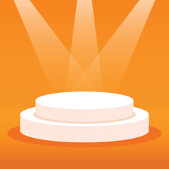 White Podium with Spotlight Background