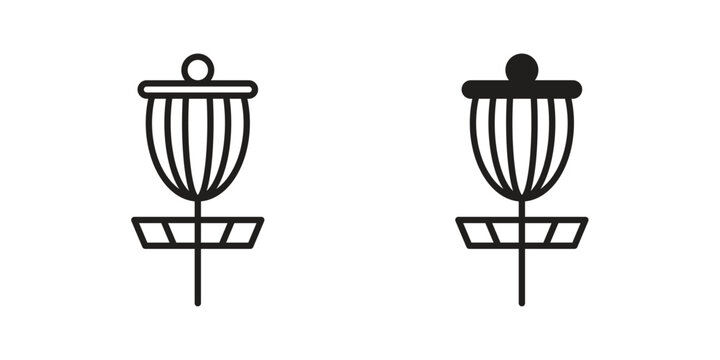 Disc golf icon template color editable. for graphic and web design.