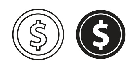 Dollar icon template color editable. for graphic and web design.