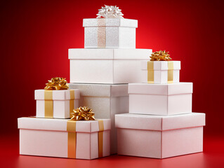 gift boxes on a uniform background