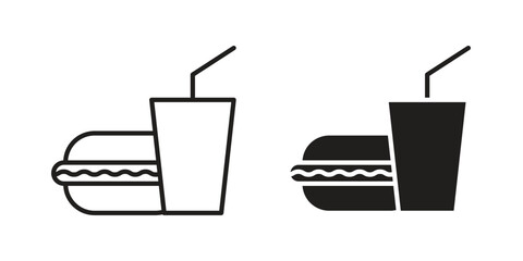 Fastfood icon template color editable. for graphic and web design.