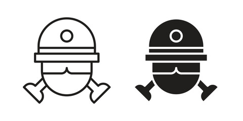 Fireman Mask icon template color editable. for graphic and web design.