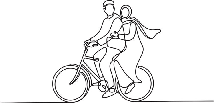 silhouette of a girl riding a bicycle