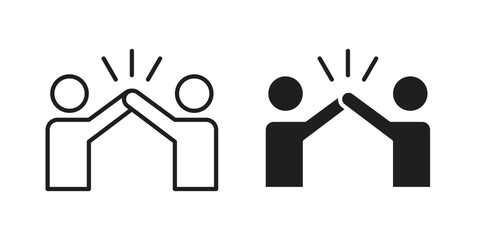 High Five icon template color editable. for graphic and web design.