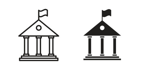 Institution icon template color editable. for graphic and web design.