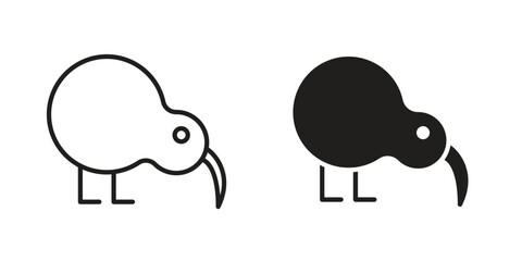 Kiwi bird icon template color editable. for graphic and web design.