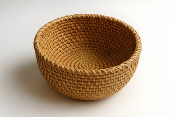 Handwoven basket craftwork for storage or decoration, showcasing artisan skills and natural materials