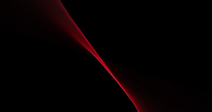Dynamic red neon wave flowing across a dark background with elegant glowing lines and smooth motion