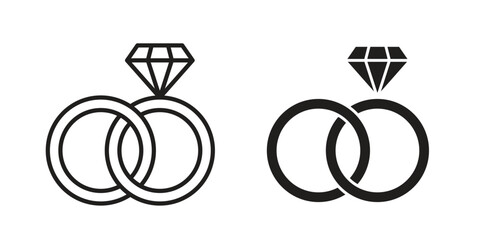 Marriage icon template color editable. for graphic and web design.